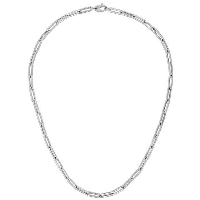 14k White Gold Bold Paperclip Chain (4.2 mm) - Ellie Belle