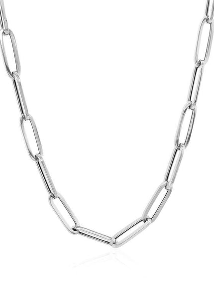 14k White Gold Bold Paperclip Chain (4.2 mm) - Ellie Belle