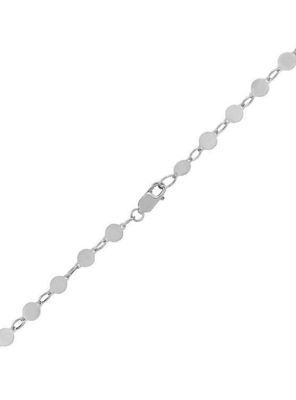 14k White Gold Bracelet with Polished Circles - Ellie Belle