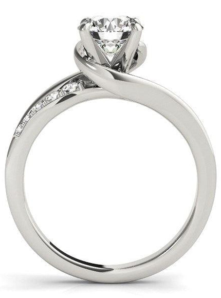 14k White Gold Bypass Style Round Diamond Ring (1 1/4 cttw) - Ellie Belle