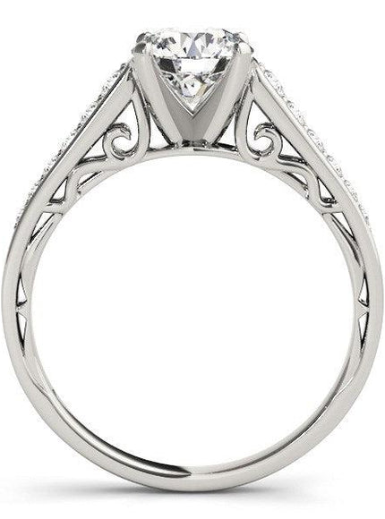 14k White Gold Cathedral Design Diamond Engagement Ring (1 1/4 cttw) - Ellie Belle
