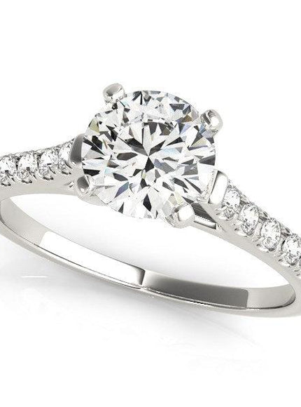 14k White Gold Cathedral Design Diamond Engagement Ring (1 1/8 cttw) - Ellie Belle