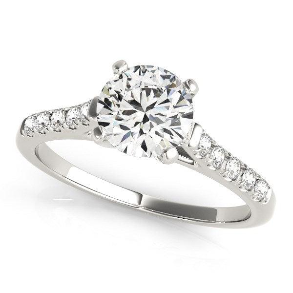 14k White Gold Cathedral Design Diamond Engagement Ring (1 1/8 cttw) - Ellie Belle