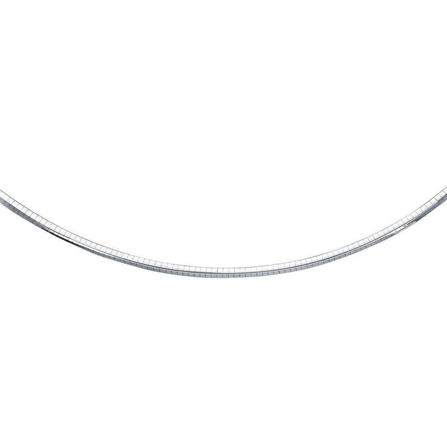 14k White Gold Chain in a Classic Omega Design (4 mm) - Ellie Belle