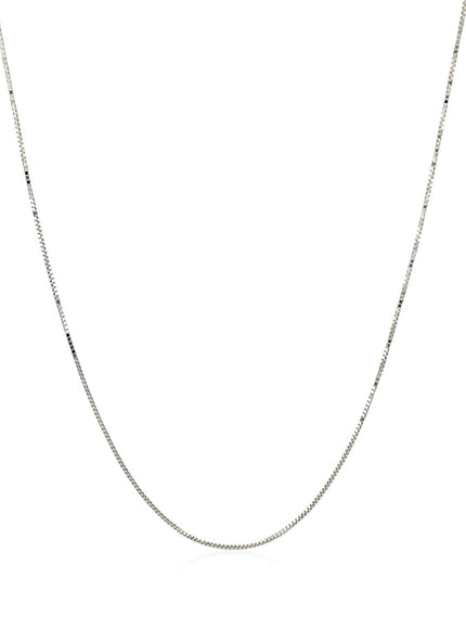 14k White Gold Classic Box Chain 0.45mm - Ellie Belle