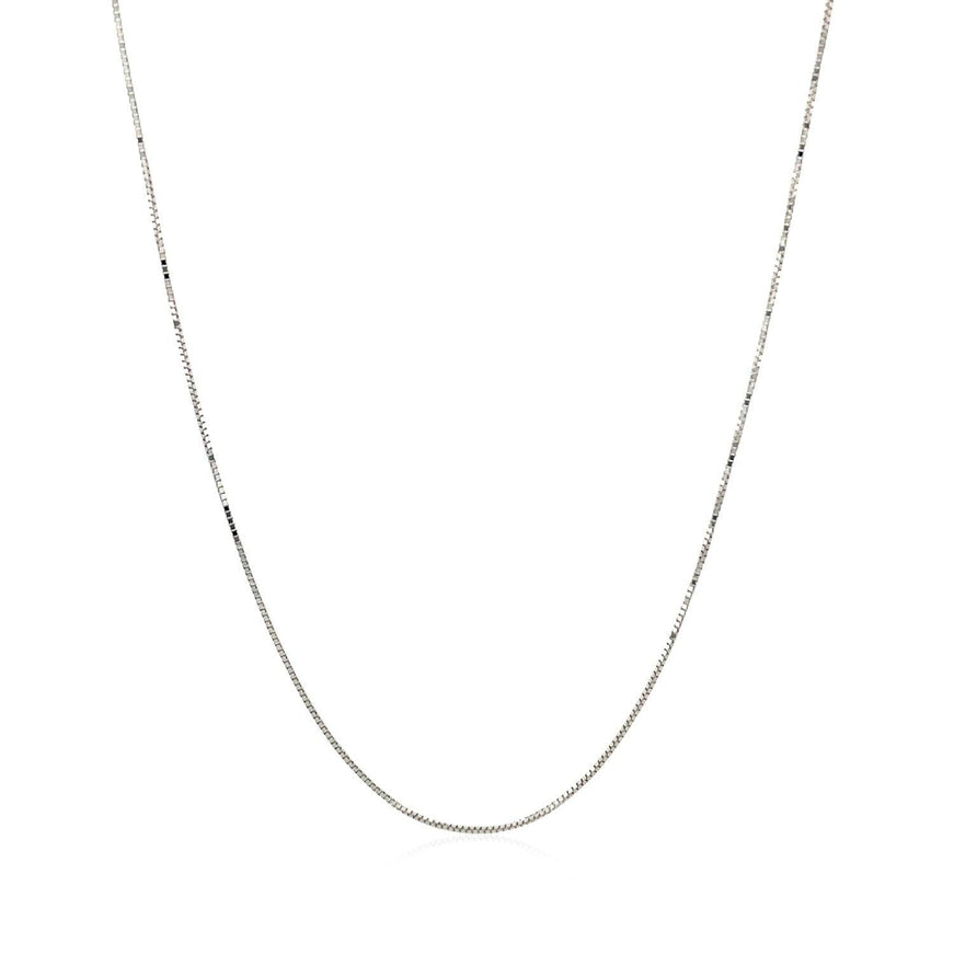 14k White Gold Classic Box Chain 0.45mm - Ellie Belle