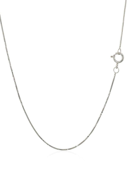 14k White Gold Classic Box Chain 0.45mm - Ellie Belle