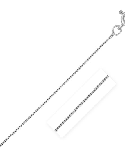 14k White Gold Classic Box Chain 0.4mm - Ellie Belle