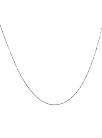 14k White Gold Classic Box Chain 0.4mm - Ellie Belle