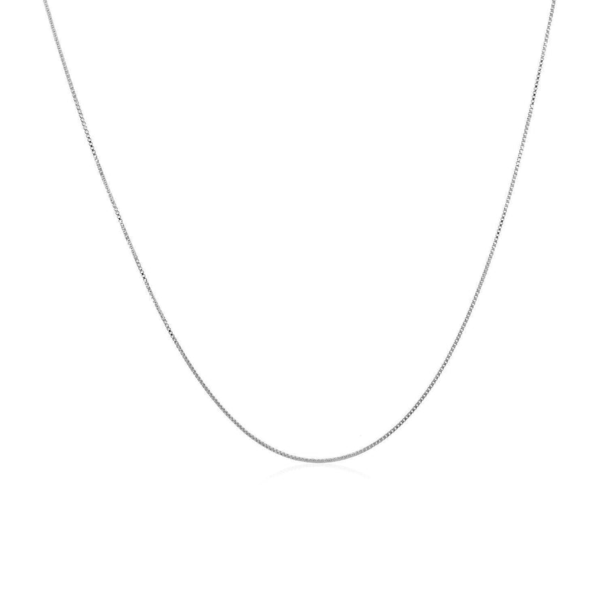 14k White Gold Classic Box Chain 0.4mm - Ellie Belle