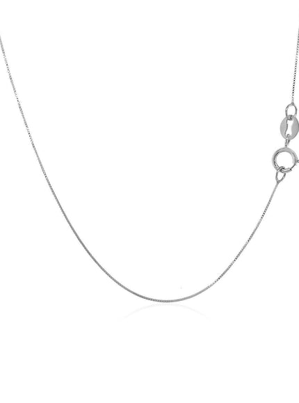 14k White Gold Classic Box Chain 0.4mm - Ellie Belle