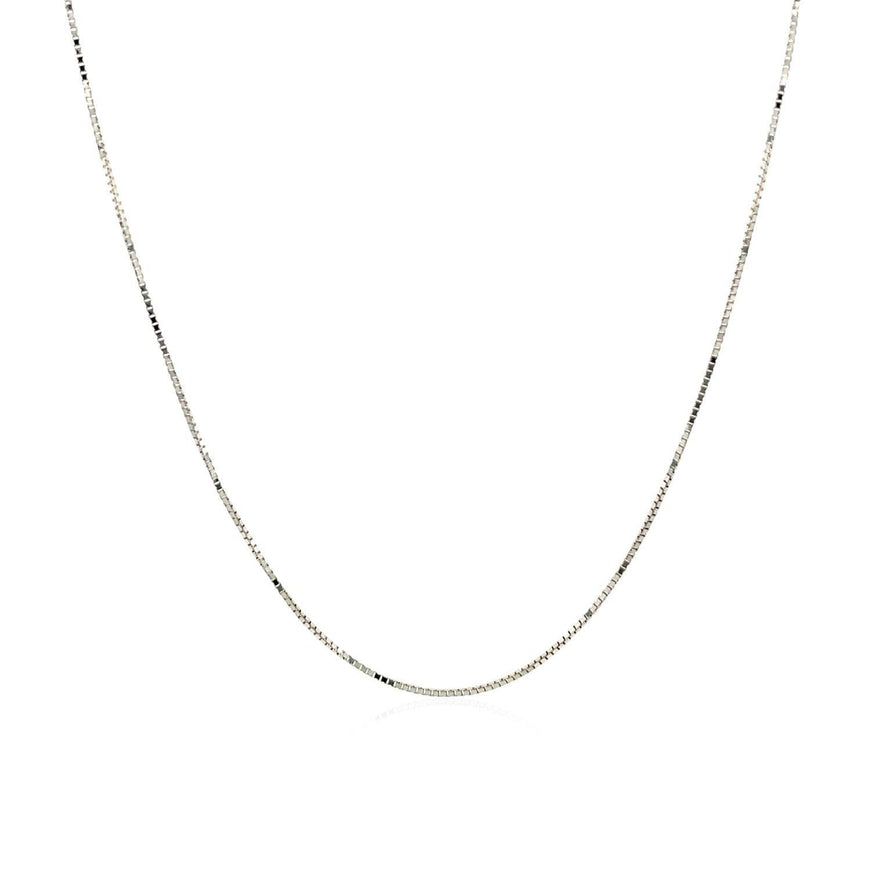 14k White Gold Classic Box Chain 0.6mm - Ellie Belle