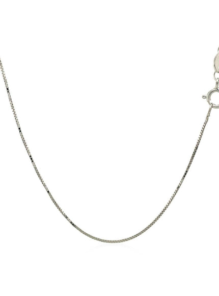 14k White Gold Classic Box Chain 0.6mm - Ellie Belle