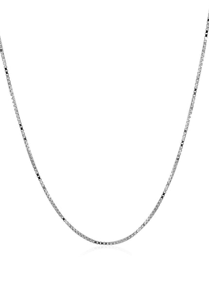 14k White Gold Classic Box Chain 0.7mm - Ellie Belle