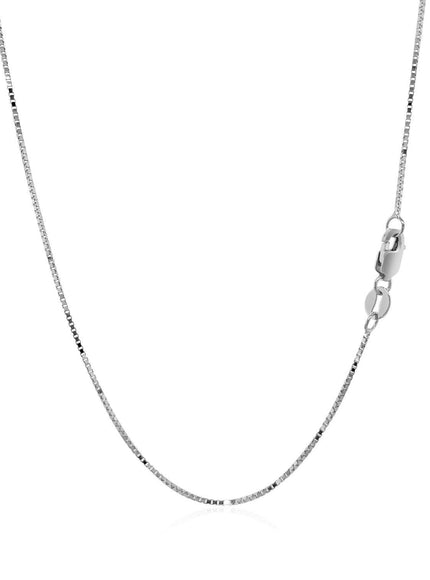 14k White Gold Classic Box Chain 0.7mm - Ellie Belle