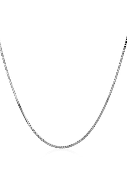 14k White Gold Classic Box Chain 0.8mm - Ellie Belle