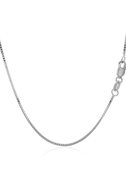 14k White Gold Classic Box Chain 0.8mm - Ellie Belle