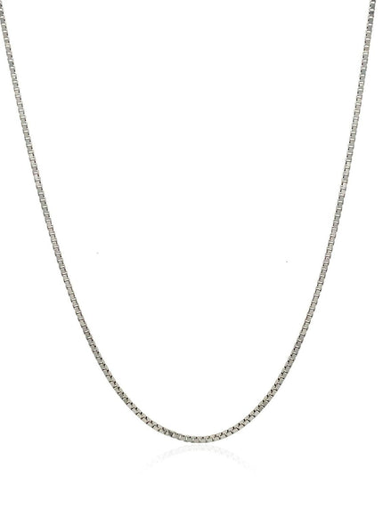 14k White Gold Classic Box Chain 1.0mm - Ellie Belle