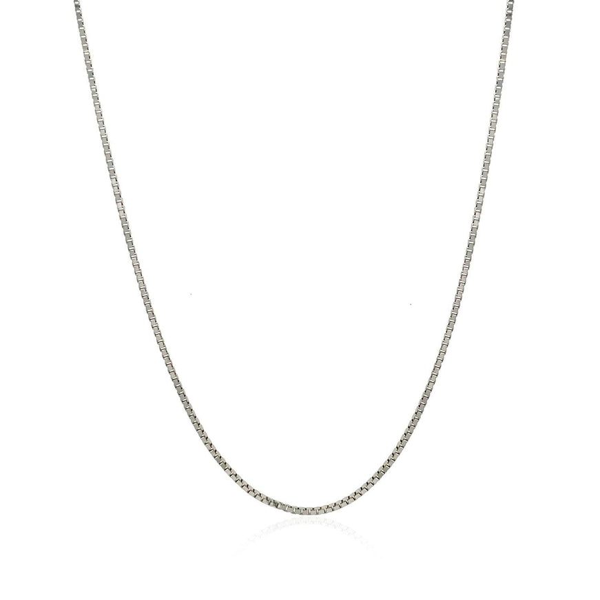 14k White Gold Classic Box Chain 1.0mm - Ellie Belle