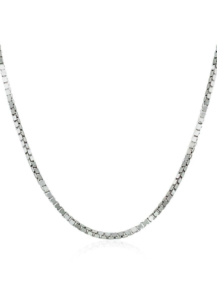 14k White Gold Classic Box Chain 1.1mm - Ellie Belle