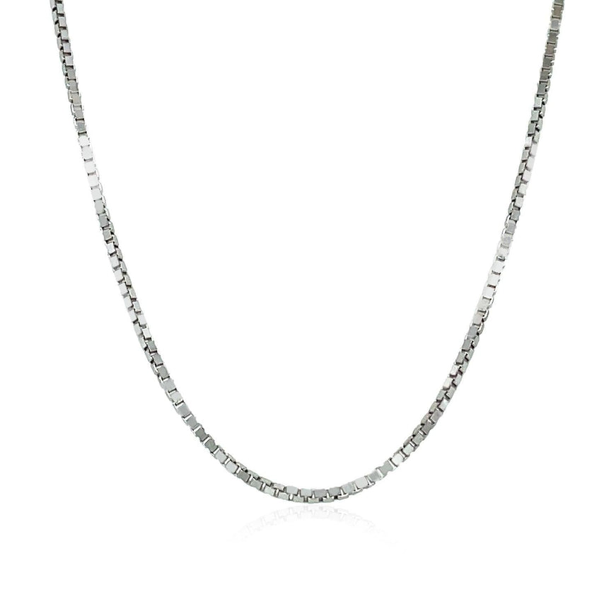 14k White Gold Classic Box Chain 1.1mm - Ellie Belle