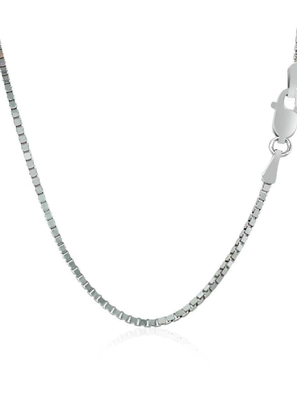 14k White Gold Classic Box Chain 1.1mm - Ellie Belle