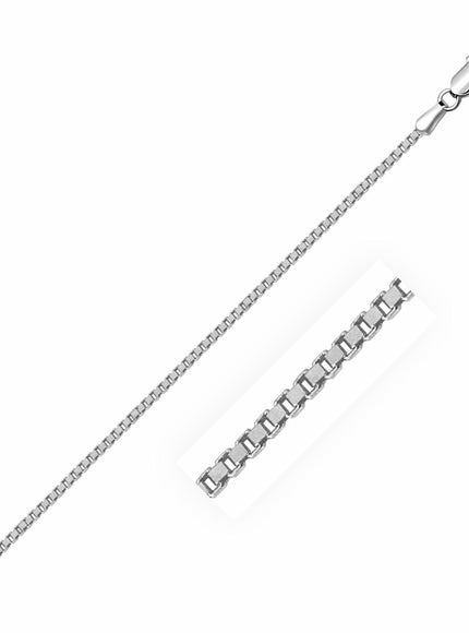 14k White Gold Classic Box Chain 1.4mm - Ellie Belle