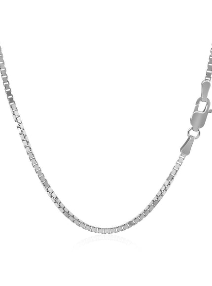 14k White Gold Classic Box Chain 1.4mm - Ellie Belle