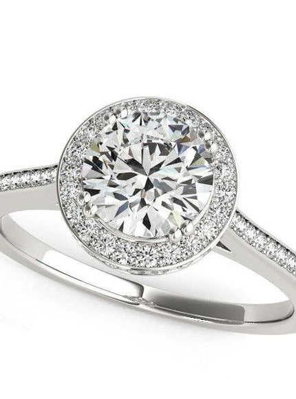 14k White Gold Classic Channel Slim Shank Diamond Engagement Ring (2 cttw) - Ellie Belle
