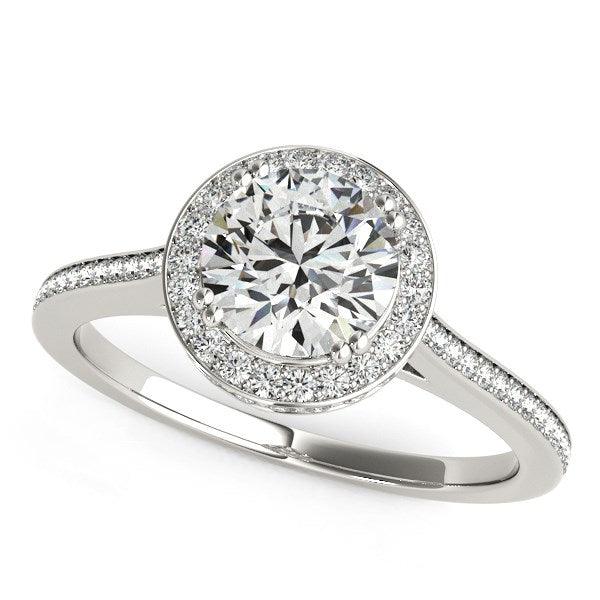 14k White Gold Classic Channel Slim Shank Diamond Engagement Ring (2 cttw) - Ellie Belle