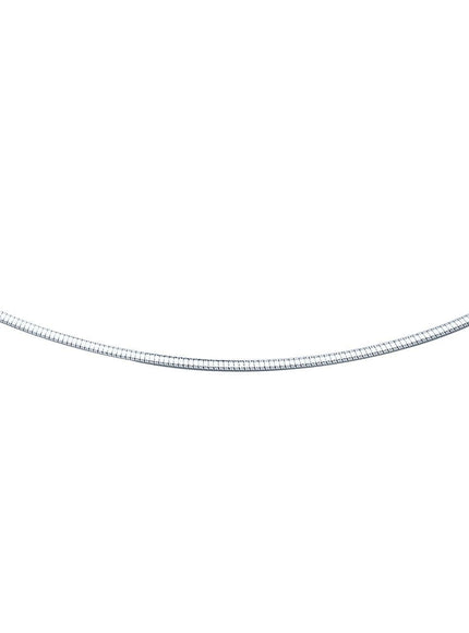 14k White Gold Classic Omega Style Chain (2 mm) - Ellie Belle