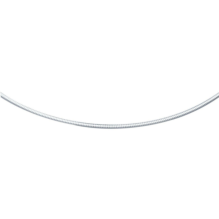 14k White Gold Classic Omega Style Chain (2 mm) - Ellie Belle