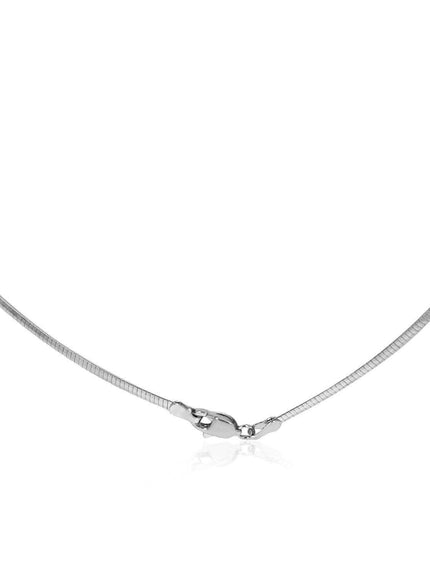 14k White Gold Classic Omega Style Chain (2 mm) - Ellie Belle