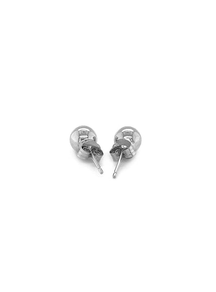 14k White Gold Classic Round Stud Earrings (5.0 mm) - Ellie Belle