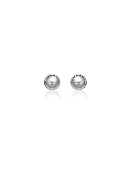 14k White Gold Classic Round Stud Earrings (6.0 mm) - Ellie Belle