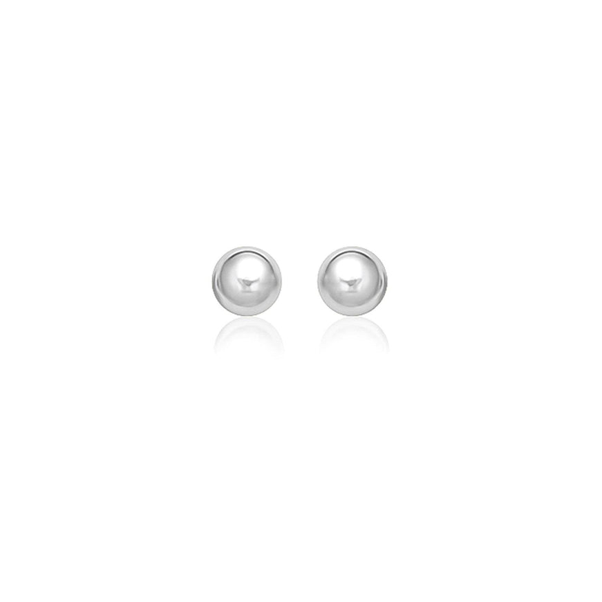 14k White Gold Classic Stud Earrings (8.0 mm) - Ellie Belle