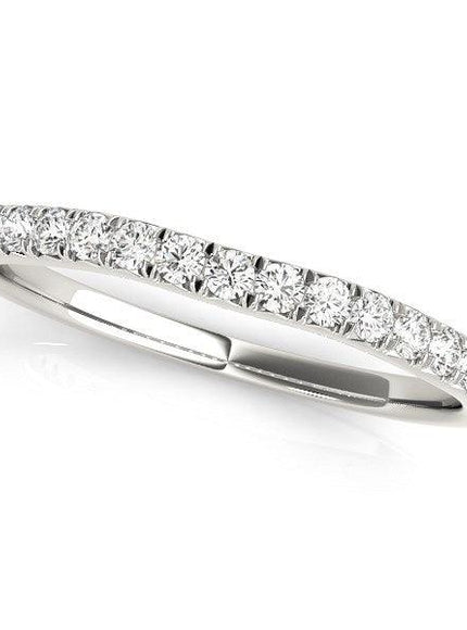 14k White Gold Curved Style Diamond Wedding Ring (1/3 cttw) - Ellie Belle
