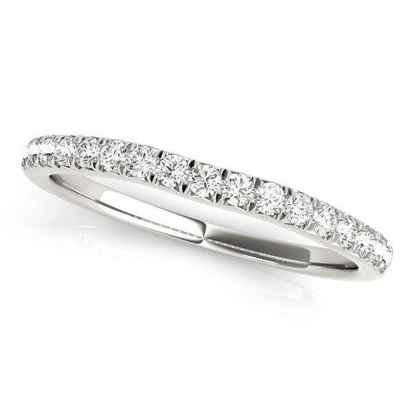 14k White Gold Curved Style Diamond Wedding Ring (1/3 cttw) - Ellie Belle