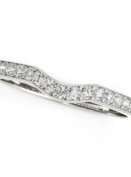 14k White Gold Curved Style Wedding Ring (1/4 cttw) - Ellie Belle