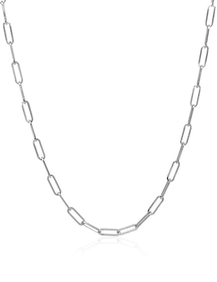 14K White Gold Delicate Paperclip Chain (2.1mm) - Ellie Belle