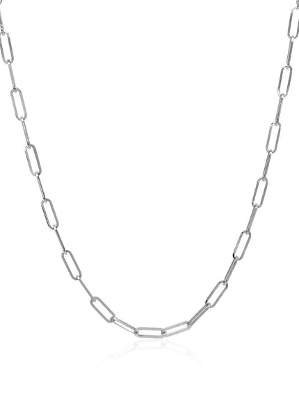 14K White Gold Delicate Paperclip Chain (2.1mm) - Ellie Belle