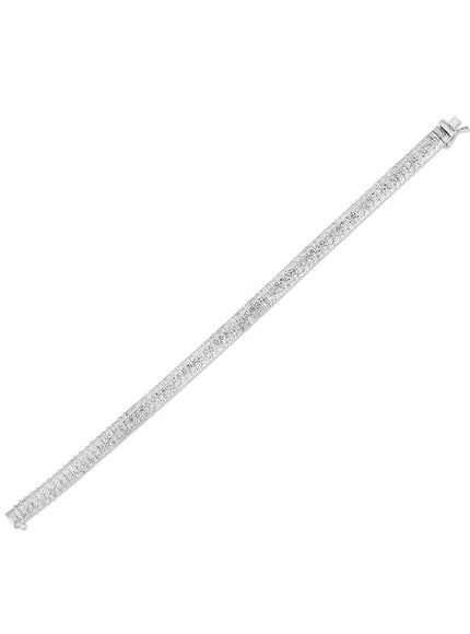 14k White Gold Diamante Flex Bracelet - Ellie Belle