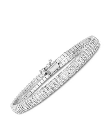 14k White Gold Diamante Flex Bracelet - Ellie Belle