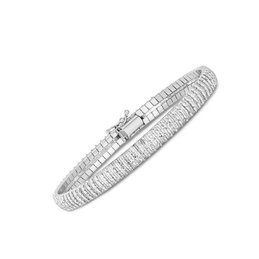 14k White Gold Diamante Flex Bracelet - Ellie Belle