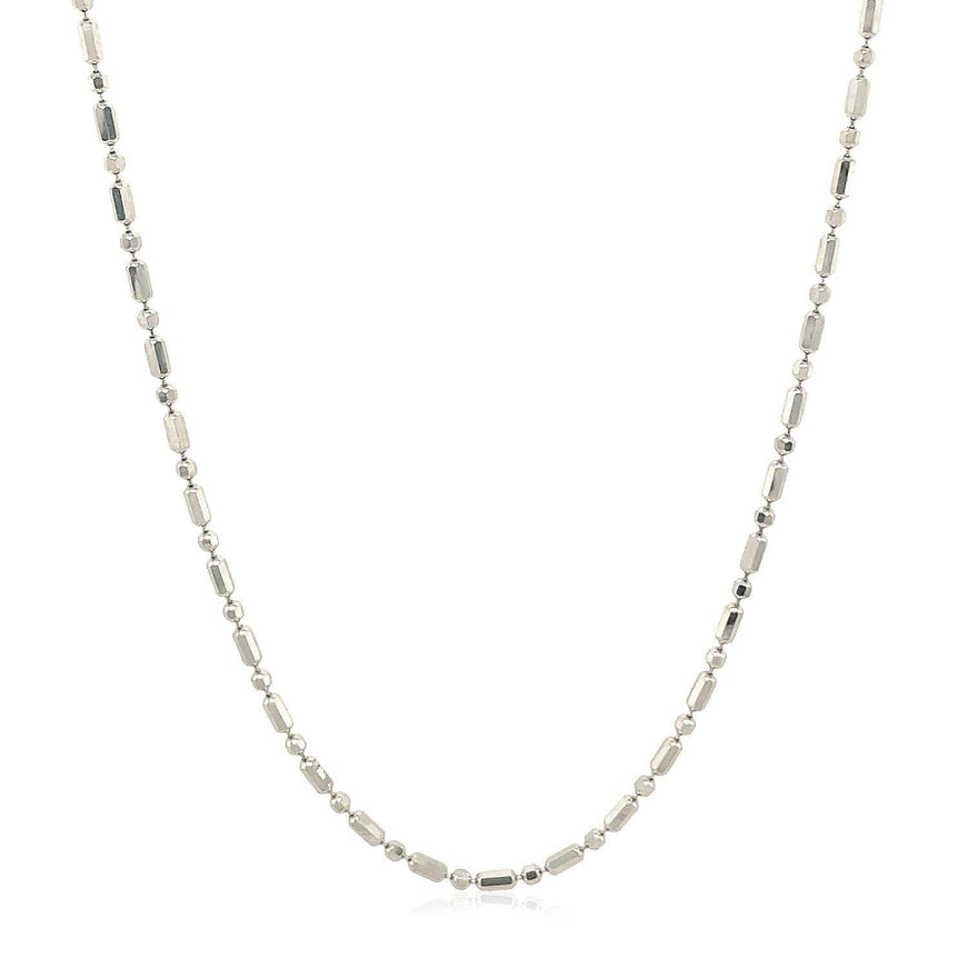 14k White Gold Diamond-Cut Alternating Bead Chain 1.5mm - Ellie Belle