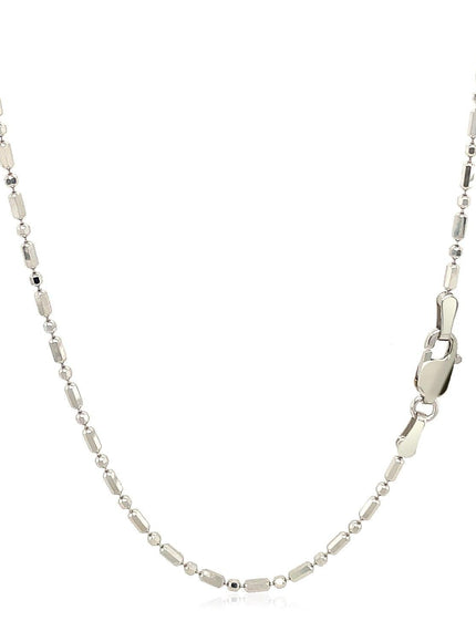 14k White Gold Diamond-Cut Alternating Bead Chain 1.5mm - Ellie Belle