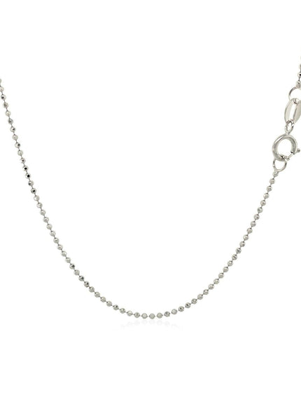 14k White Gold Diamond-Cut Bead Chain 1.0mm - Ellie Belle