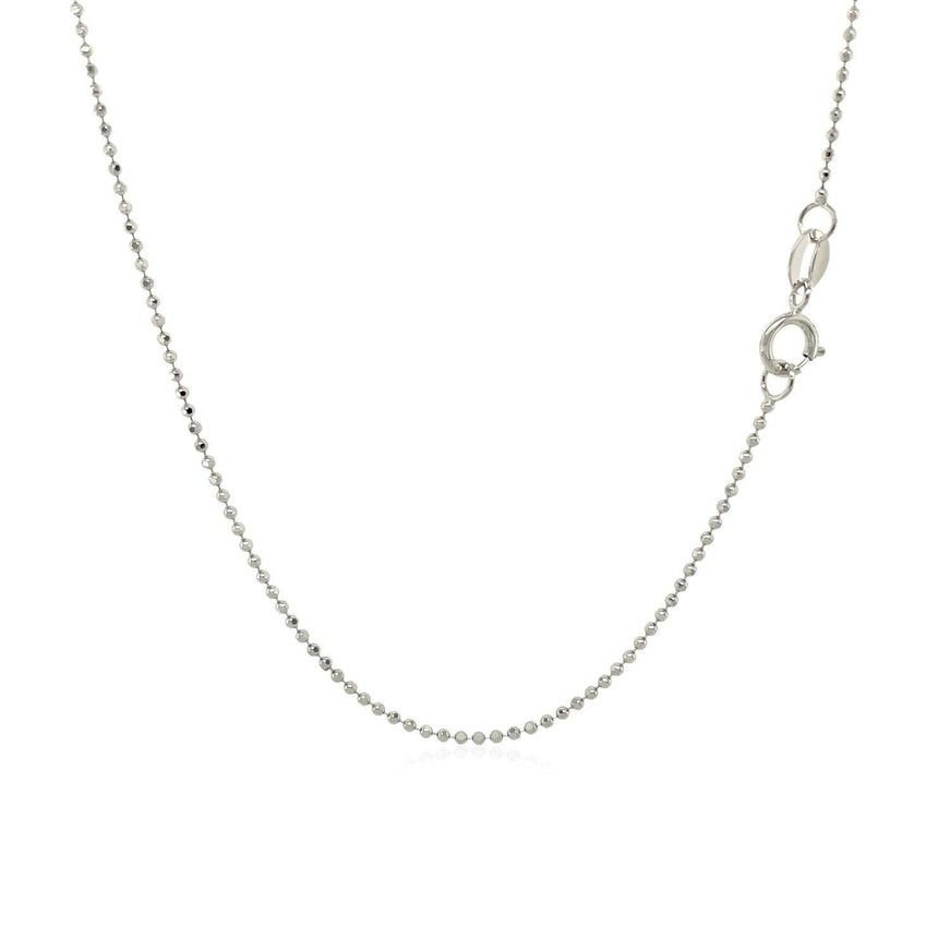 14k White Gold Diamond-Cut Bead Chain 1.0mm - Ellie Belle