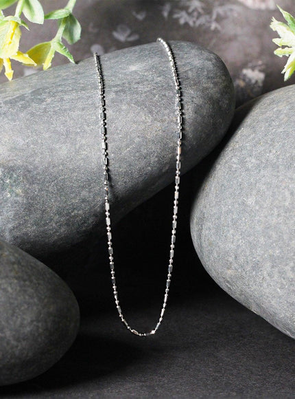 14k White Gold Diamond-Cut Bead Chain 1.0mm - Ellie Belle