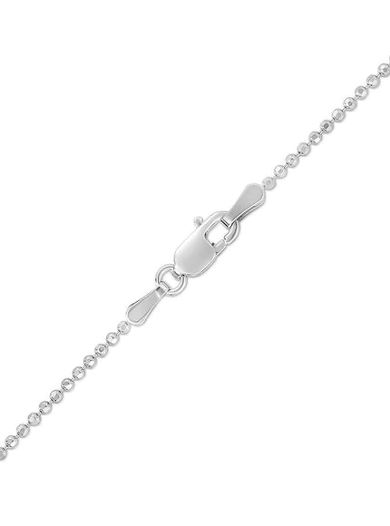 14k White Gold Diamond-Cut Bead Chain 1.2mm - Ellie Belle